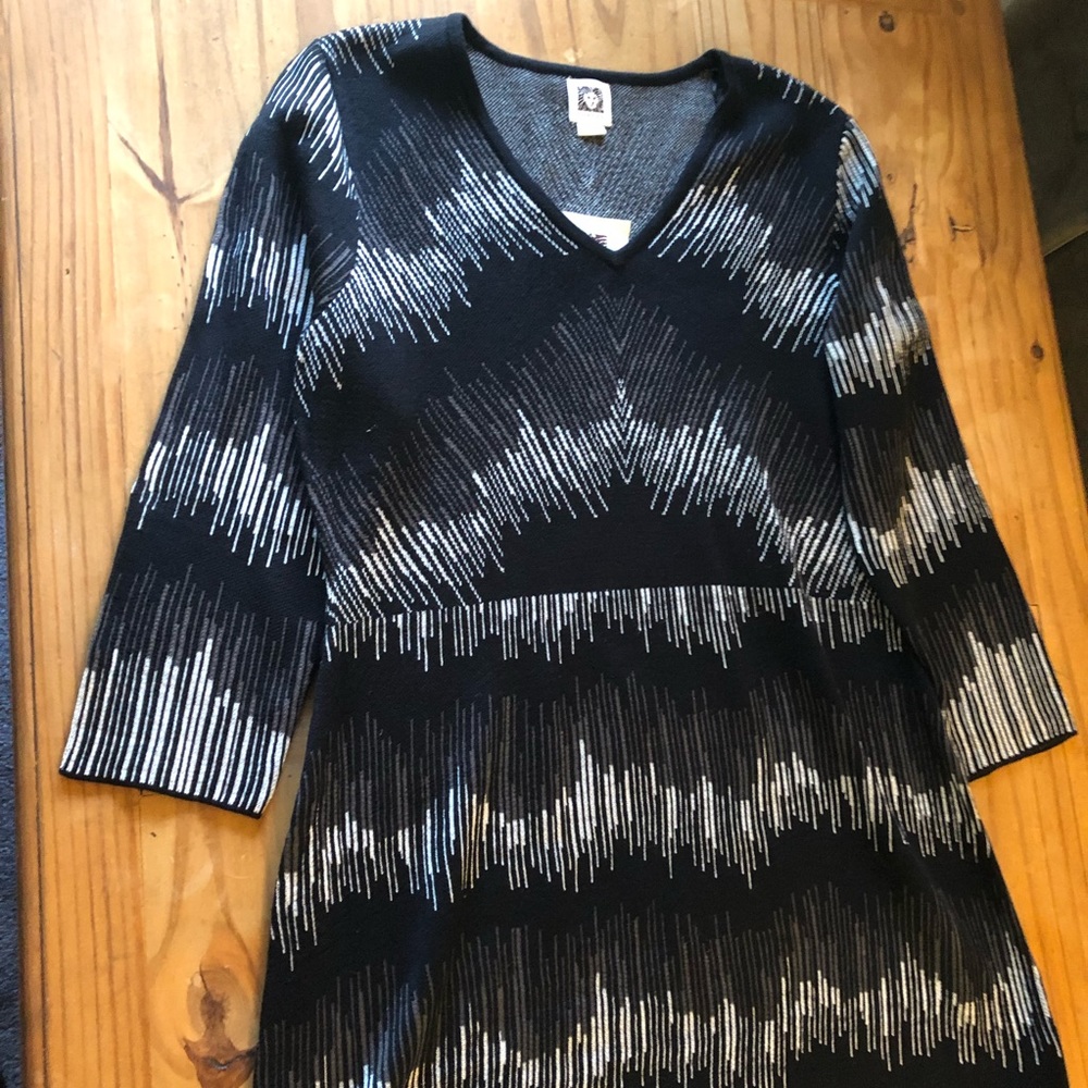 Anne Klein Sketched Sweater Dress NWT